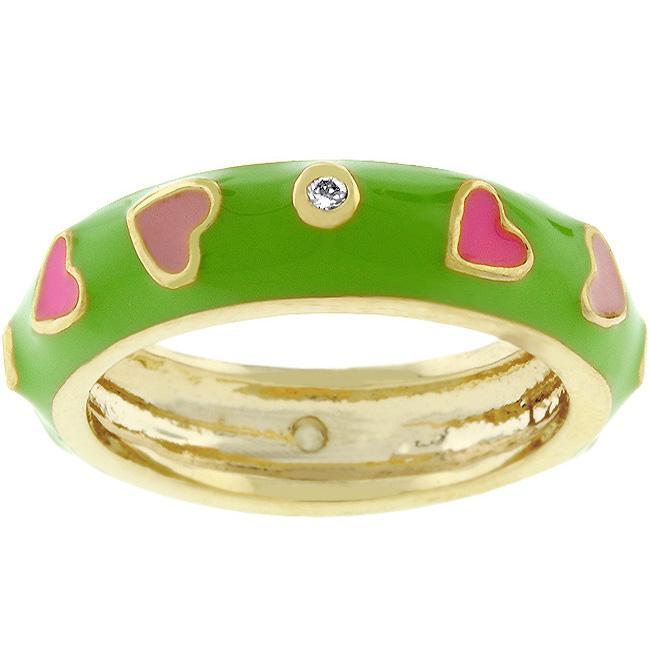 Sorbet Enamel Hearts Ring