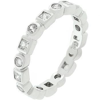 Rhodium Plated Trillion Eternity Band