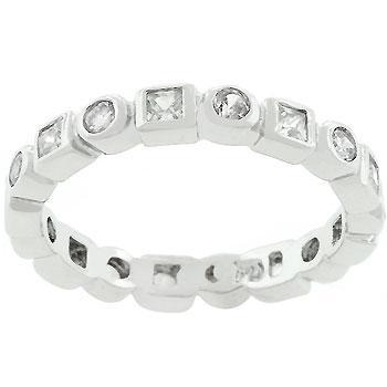 Rhodium Plated Trillion Eternity Band