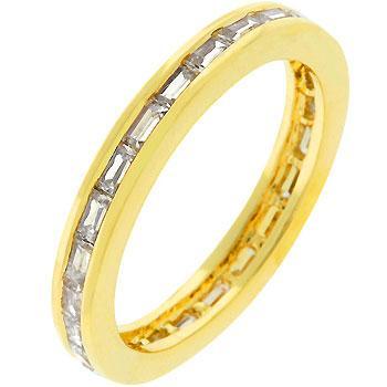 Golden Mystic Cubic Zirconia Ring
