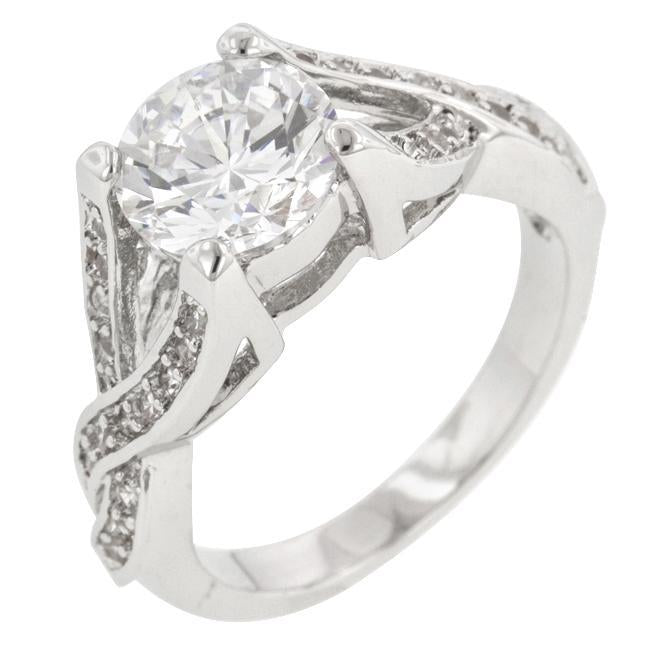 Rhodium Plated Marquise Centerpiece Ring