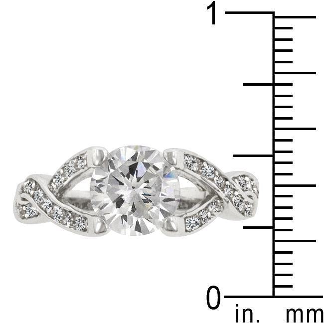 Rhodium Plated Marquise Centerpiece Ring