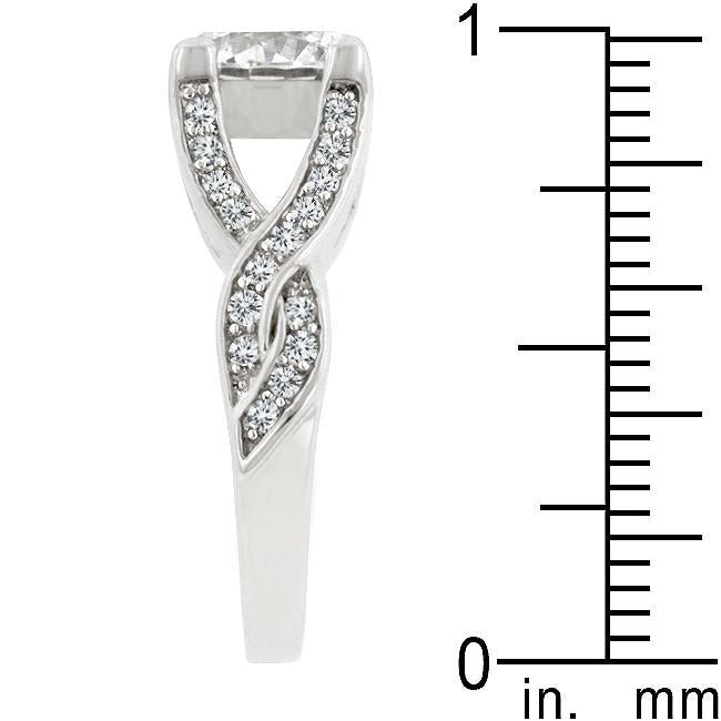 Rhodium Plated Marquise Centerpiece Ring