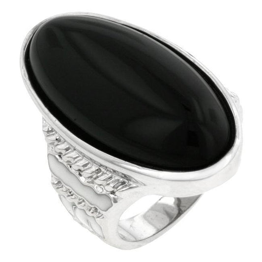 Black Enamel Metro Ring