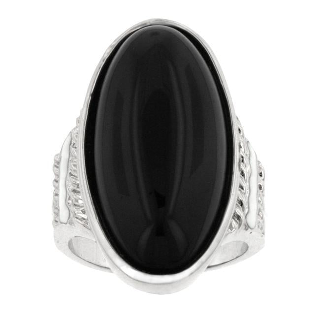 Black Enamel Metro Ring