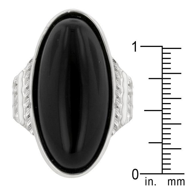 Black Enamel Metro Ring