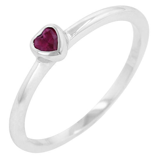 Clear Heart Solitaire Ring