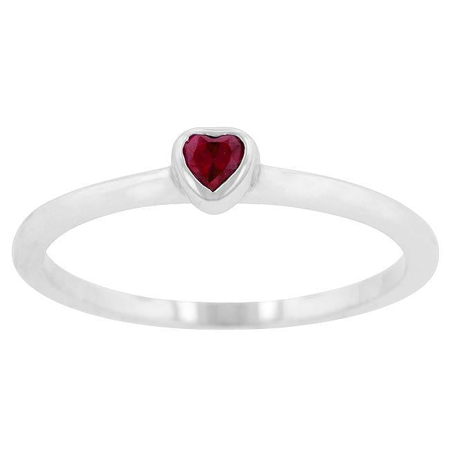 Clear Heart Solitaire Ring