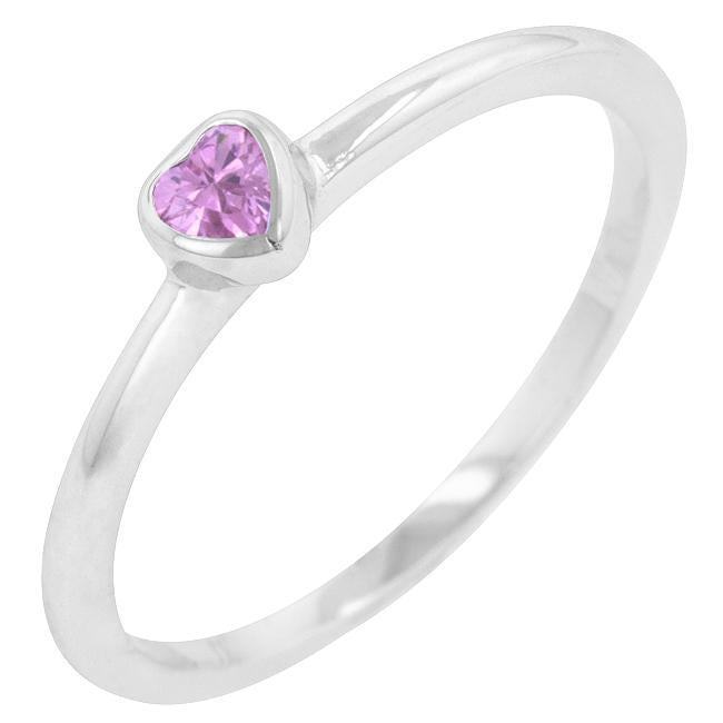 Ruby Red Heart Solitaire Ring