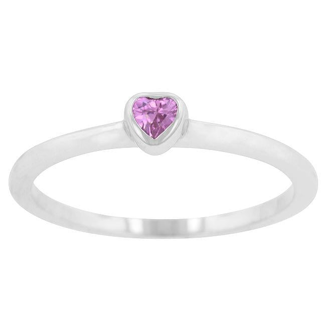 Ruby Red Heart Solitaire Ring