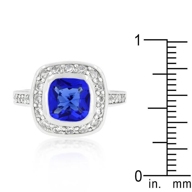 Deep Blue Sapphire Engagement Ring