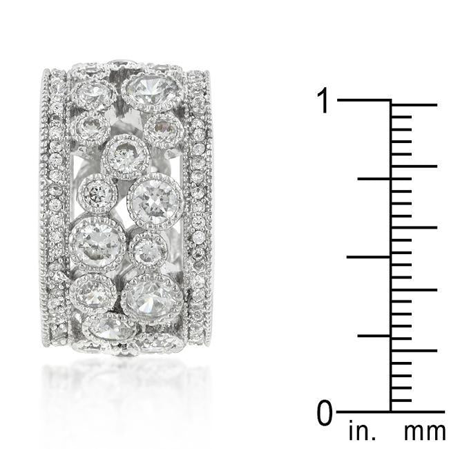 Elegant Clear Cubic Zirconia Crest Ring