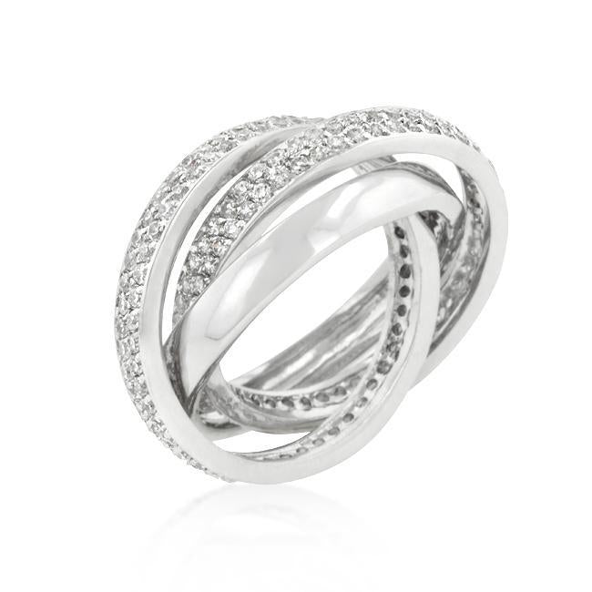 Rhodium Plated Stackable Ring Set