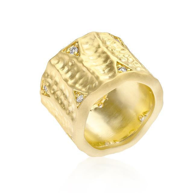 Textured Golden Saucer Ring