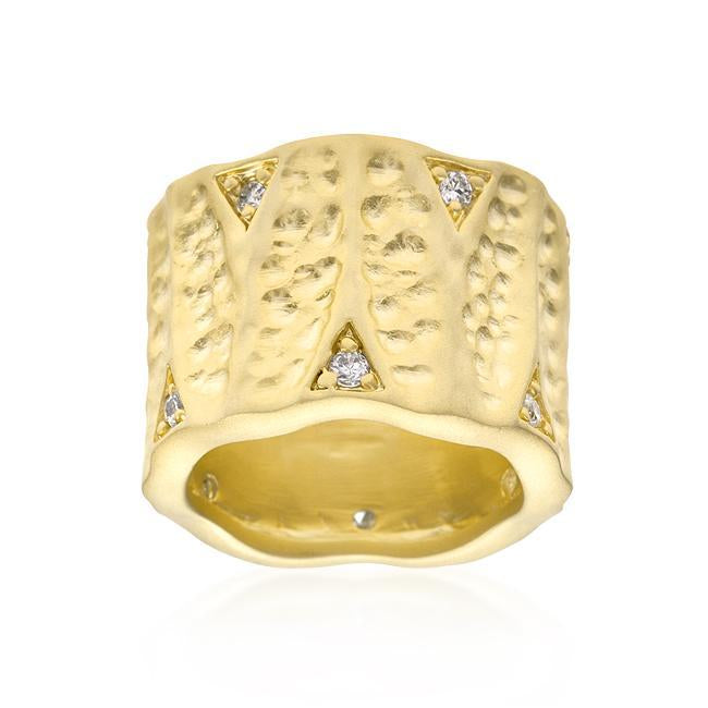 Textured Golden Saucer Ring