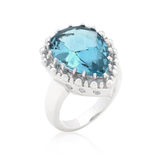 Solitaire Blue Topaz Cocktail Ring