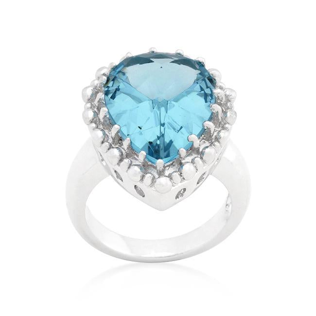 Solitaire Blue Topaz Cocktail Ring