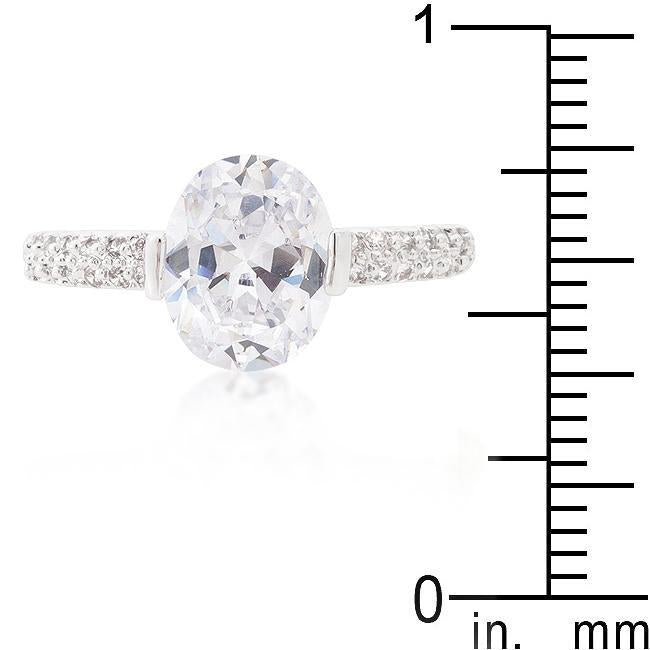 Aqua Oval Cubic Zirconia Engagement Ring