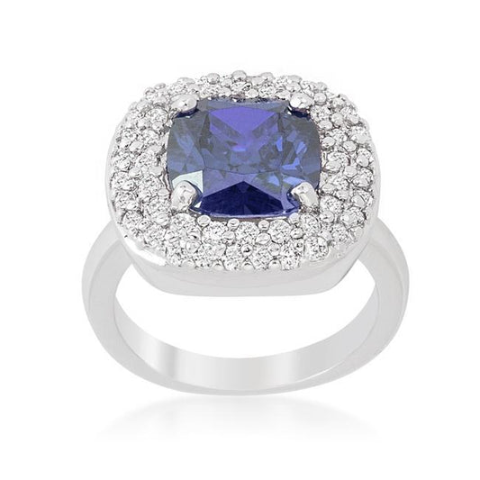 Micropave Purple Bridal Cocktail Ring