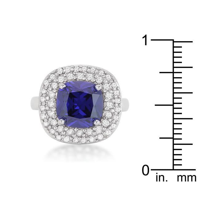 Micropave Purple Bridal Cocktail Ring