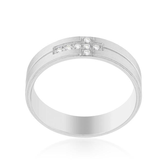 Textured Stainless Steel Band Ring