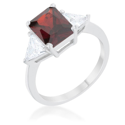 Classic Ruby Rhodium Engagement Ring