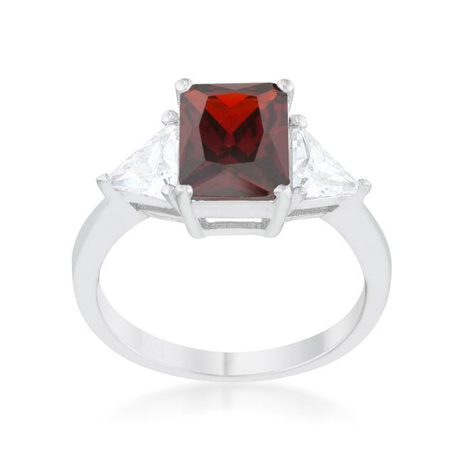 Classic Ruby Rhodium Engagement Ring