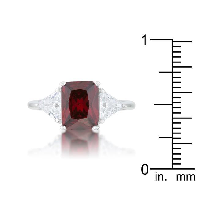 Classic Ruby Rhodium Engagement Ring