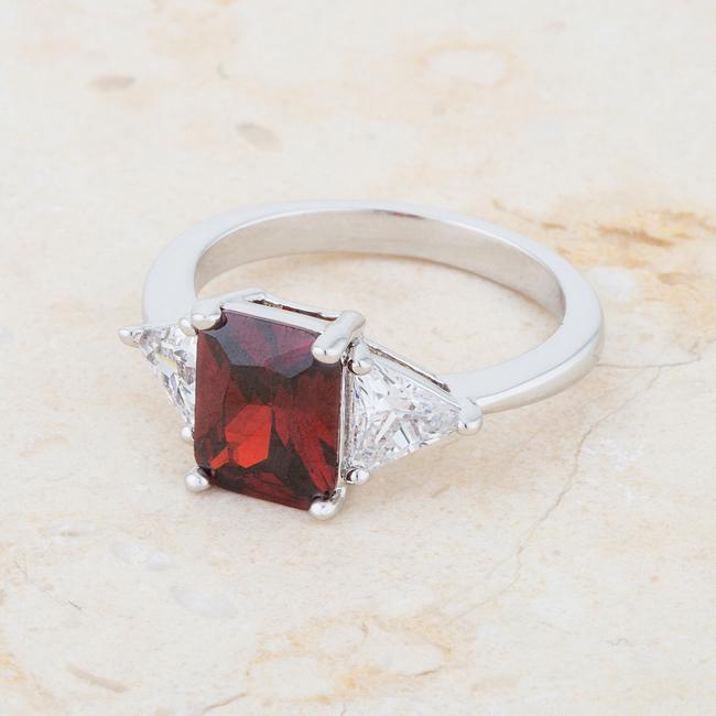 Classic Ruby Rhodium Engagement Ring