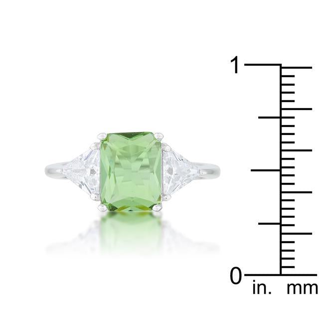 Classic Emerald Rhodium Engagement Ring