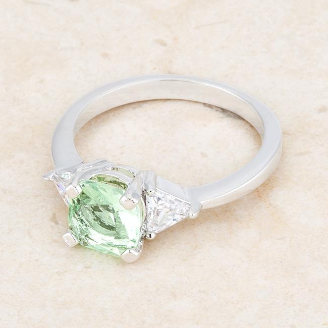 Shonda 1.8ct Emerald CZ Rhodium Cushion Classic Statement Ring