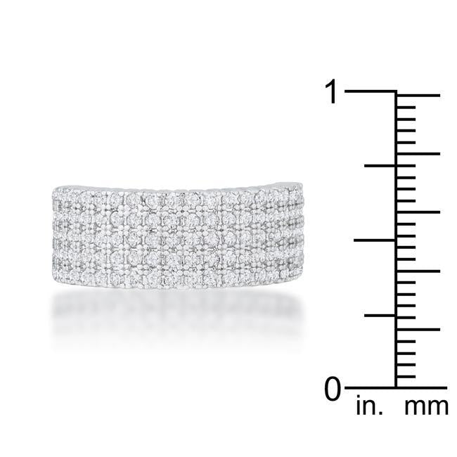 Rhyne 5.8ct CZ Rhodium Pear Cocktail Ring