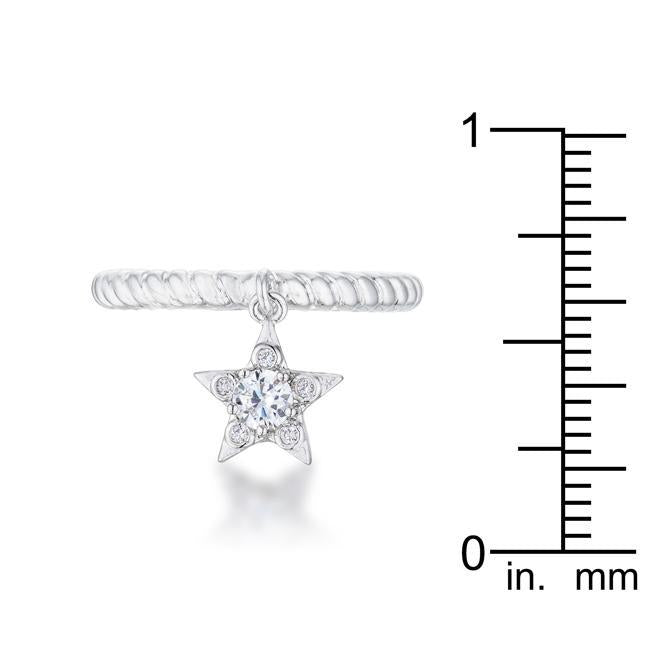 Stunning CZ Rhodium Ring