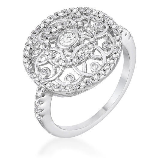 .3Ct Beautiful Oval-Designed Rhodium Ring With Clear CZ