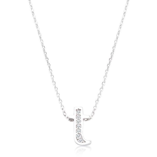 Pave Initial T Pendant