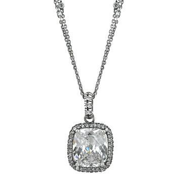 Antique Silver Cubic Zirconia Pendant