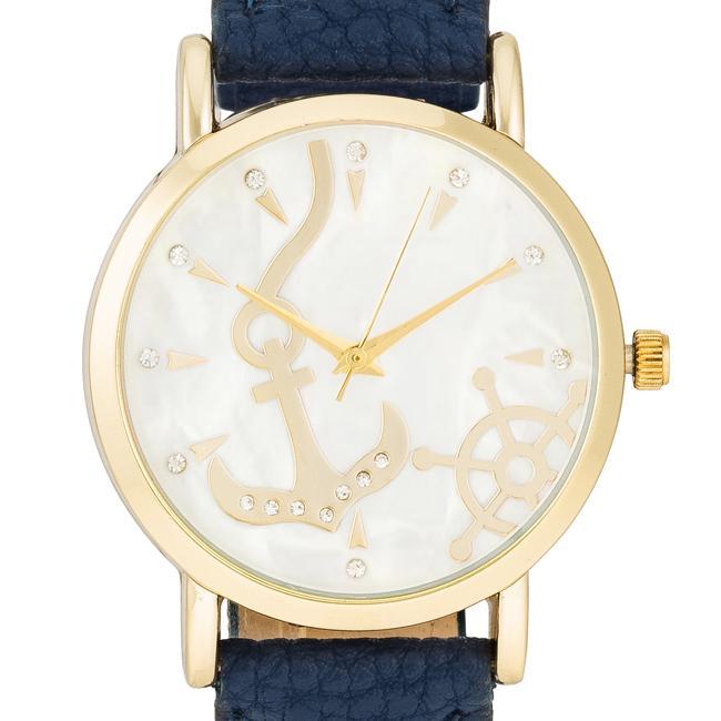 Navy Nautical Leather Watch