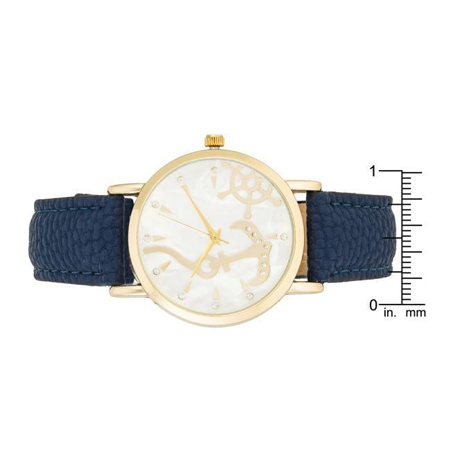 Navy Nautical Leather Watch