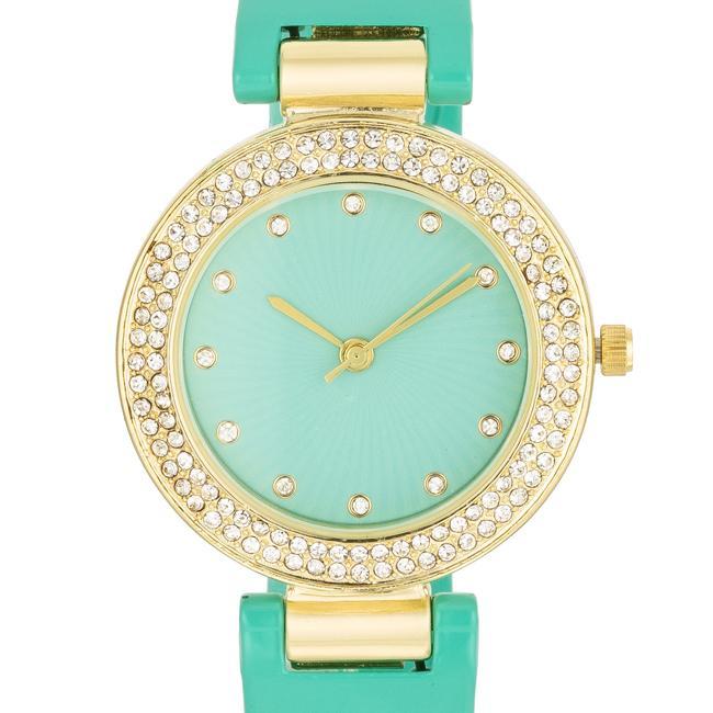 Mint Cuff Crystal Watch