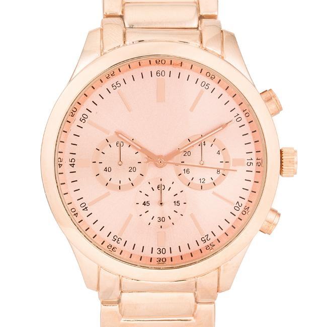 Chrono Rose Gold Metal Watch