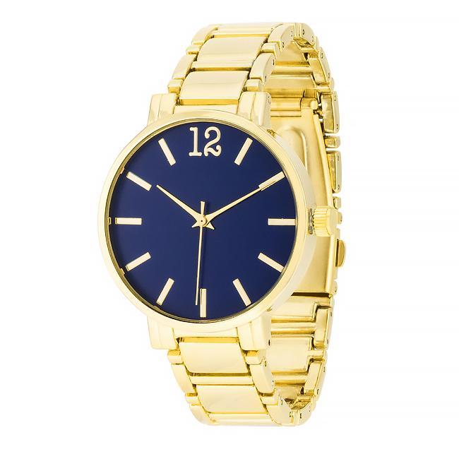 Gold Metal Watch - Navy