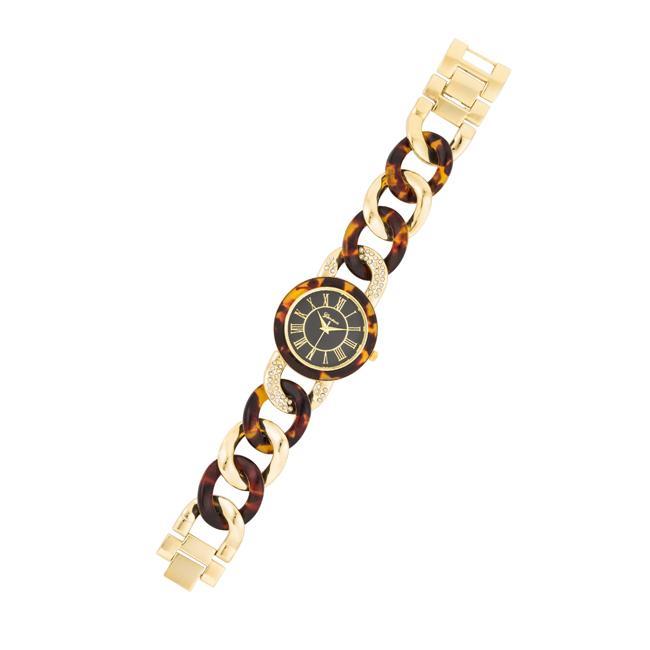 Gold Link Watch with Crystlas