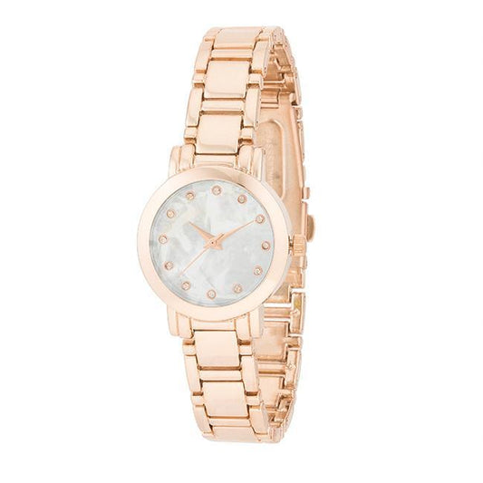 Rose Gold Watch With Crystals