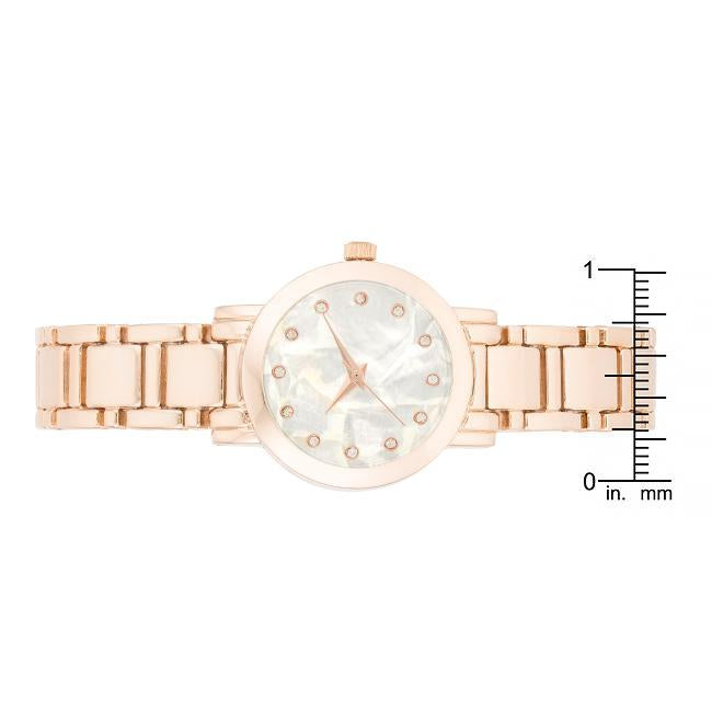 Rose Gold Watch With Crystals