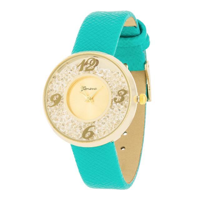 Gold Watch With Leather Strap